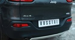 11 599 р. Защита заднего бампера (Ø75x42 мм, нержавейка) Russtal Jeep Cherokee KL дорестайлинг (2014-2017)  с доставкой в г. Вологда. Увеличить фотографию 3