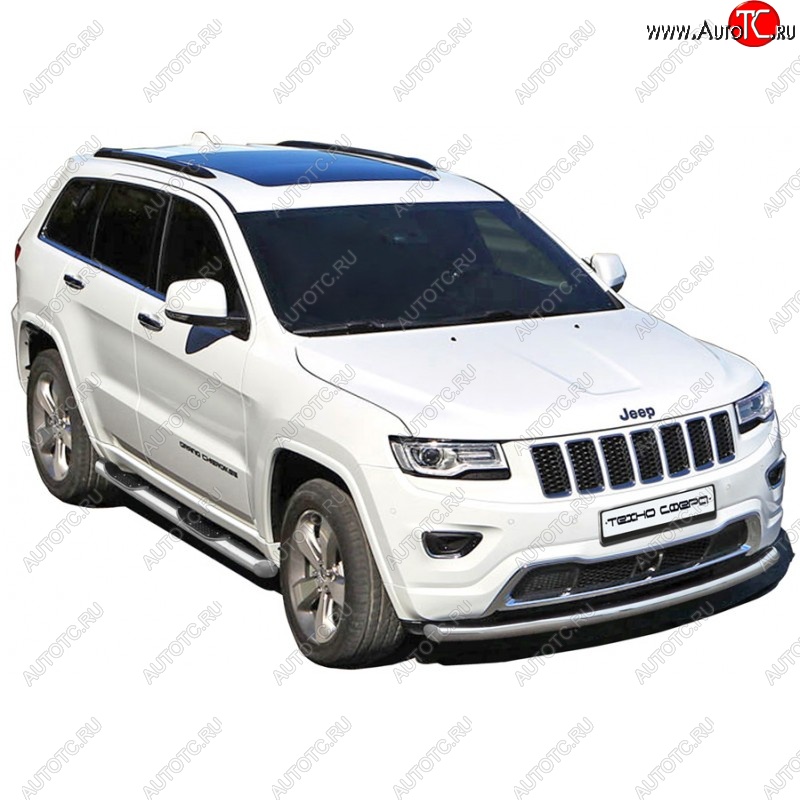 30 999 р. Защита порогов WK2 Restyling ТехноСфера (Техно Сфера) (нержавейка, с проступью, d76 mm) Jeep Grand Cherokee WK2 дорестайлинг (2010-2013)  с доставкой в г. Вологда