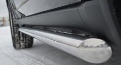 12 299 р. Защита порогов из круглой трубы диаметром 63 мм Russtal Jeep Grand Cherokee WK2 дорестайлинг (2010-2013) (Защита порогов с со скосами на торцах (вариант 1))  с доставкой в г. Вологда. Увеличить фотографию 3