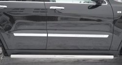 12 299 р. Защита порогов из круглой трубы диаметром 63 мм Russtal Jeep Grand Cherokee WK2 дорестайлинг (2010-2013) (Защита порогов с со скосами на торцах (вариант 1))  с доставкой в г. Вологда. Увеличить фотографию 5