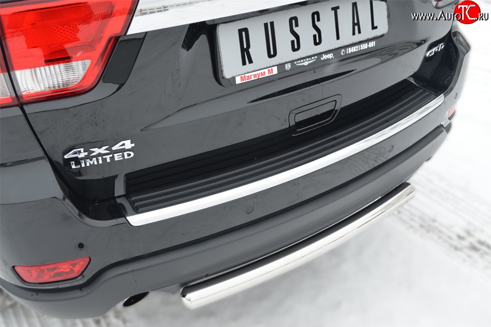 12 549 р. Одинарная защита заднего бампера из трубы диаметром 63 мм SLITKOFF Jeep Grand Cherokee WK2 дорестайлинг (2010-2013)  с доставкой в г. Вологда