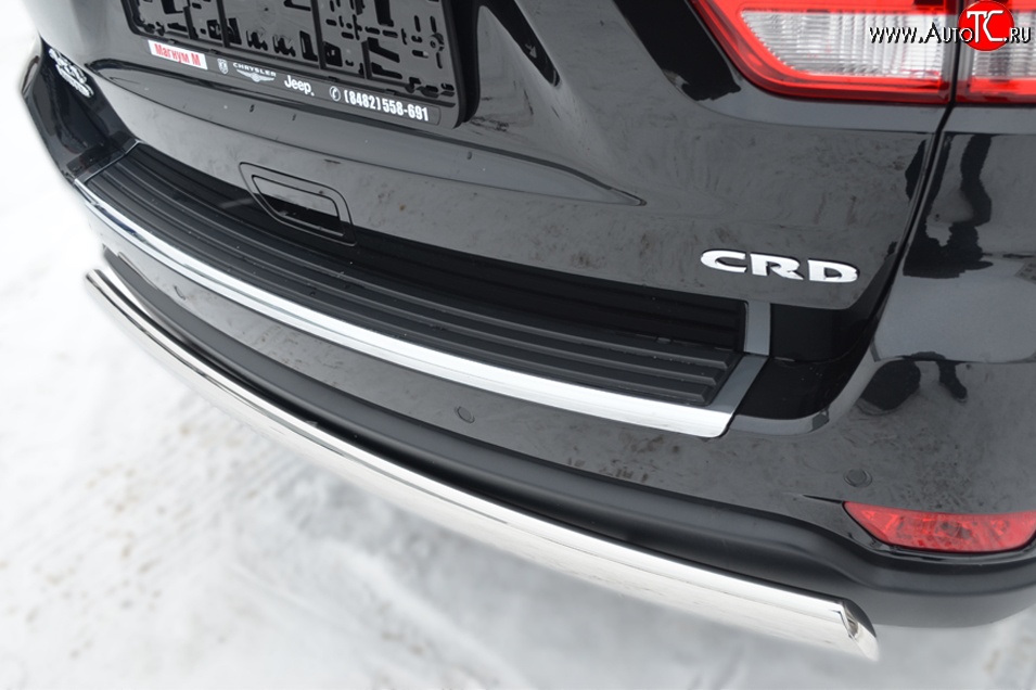 11 599 р. Защита заднего бампера (Ø75x42 мм, нержавейка) Russtal Jeep Grand Cherokee WK2 дорестайлинг (2010-2013)  с доставкой в г. Вологда