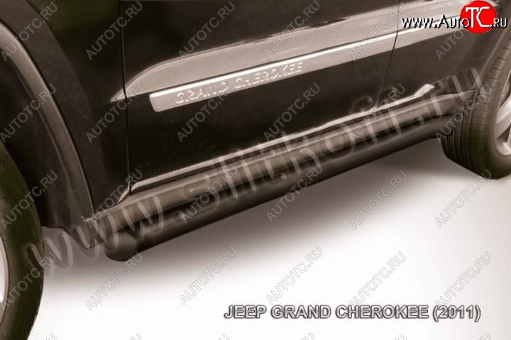11 999 р. Защита порогов из труб d57 Slitkoff Jeep Grand Cherokee WK2 дорестайлинг (2010-2013) (Цвет: серебристый)  с доставкой в г. Вологда