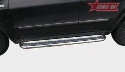 17 639 р. Защита порогов с листом Souz-96 (d60). Jeep Grand Cherokee WK2 дорестайлинг (2010-2013)  с доставкой в г. Вологда. Увеличить фотографию 2