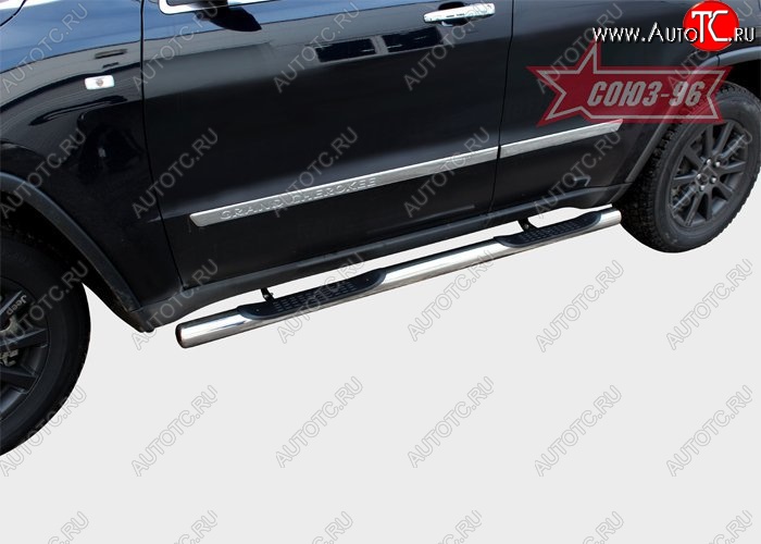 17 954 р. Защита порогов с проступью Souz-96 (d76) Jeep Grand Cherokee WK2 дорестайлинг (2010-2013)  с доставкой в г. Вологда