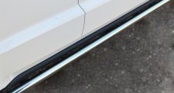 12 299 р. Защита порогов из круглой трубы диаметром 63 мм Russtal Jeep Grand Cherokee WK2 дорестайлинг (2010-2013) (Защита порогов с со скосами на торцах (вариант 1))  с доставкой в г. Вологда. Увеличить фотографию 2