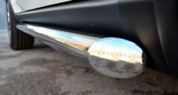 12 299 р. Защита порогов из круглой трубы диаметром 63 мм Russtal Jeep Grand Cherokee WK2 дорестайлинг (2010-2013) (Защита порогов с со скосами на торцах (вариант 1))  с доставкой в г. Вологда. Увеличить фотографию 3