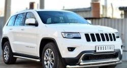 12 299 р. Защита порогов из круглой трубы диаметром 63 мм Russtal Jeep Grand Cherokee WK2 дорестайлинг (2010-2013) (Защита порогов с со скосами на торцах (вариант 1))  с доставкой в г. Вологда. Увеличить фотографию 4