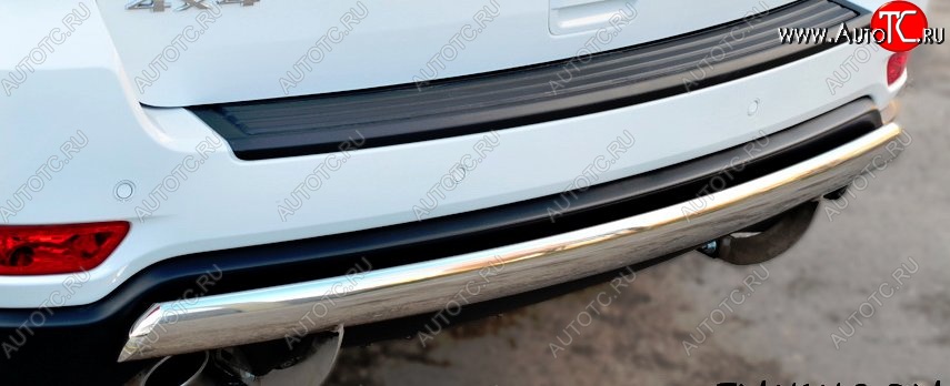 13 999 р. Защита заднего бампера (Ø75x42 мм, нержавейка) Russtal Jeep Grand Cherokee WK2 дорестайлинг (2010-2013)  с доставкой в г. Вологда