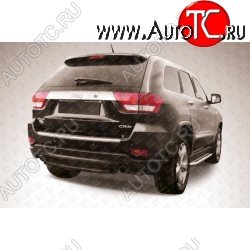 5 949 р. Защита заднего бампера из трубы d57 Slitkoff (короткая) Jeep Grand Cherokee WK2 дорестайлинг (2010-2013) (Цвет: серебристый)  с доставкой в г. Вологда