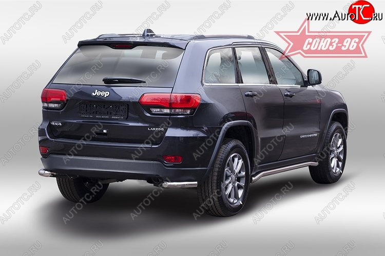 12 329 р. Защита заднего бампера из боковых уголков рестайлинг Souz-96 (d60) Jeep Grand Cherokee WK2 дорестайлинг (2010-2013)  с доставкой в г. Вологда