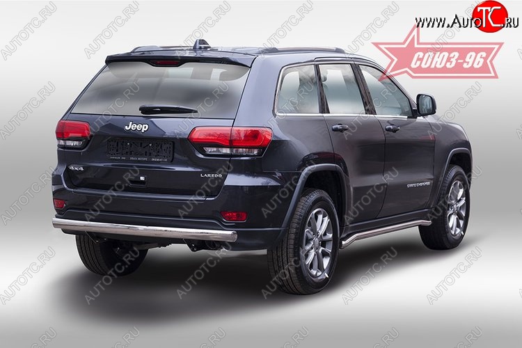 13 679 р. Защита заднего бампера Souz-96 рестайлинг (овал 75х42) Jeep Grand Cherokee WK2 дорестайлинг (2010-2013)  с доставкой в г. Вологда