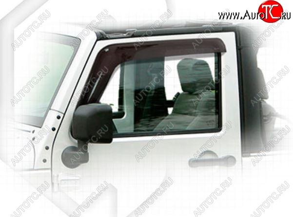 1 839 р. Дефлектора окон CA-Plastiс  Jeep Wrangler  JK (2006-2010) 3 дв. дорестайлинг (Classic полупрозрачный)  с доставкой в г. Вологда