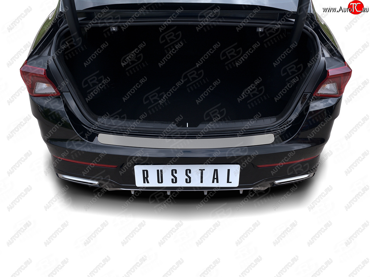 1 199 р. Защитная накладка заднего бампера Russtal KIA K5 DL (2019-2022) (нержавейка шлифованная)  с доставкой в г. Вологда