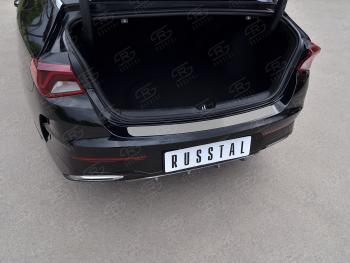 1 199 р. Защитная накладка заднего бампера Russtal KIA K5 DL (2019-2022) (нержавейка шлифованная)  с доставкой в г. Вологда. Увеличить фотографию 2