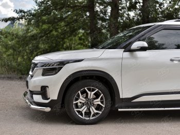 16 399 р. Защита переднего бампера (2 трубы Ø63 и 75х42 мм, нержавейка) Russtal KIA Seltos (2019-2025)  с доставкой в г. Вологда. Увеличить фотографию 3