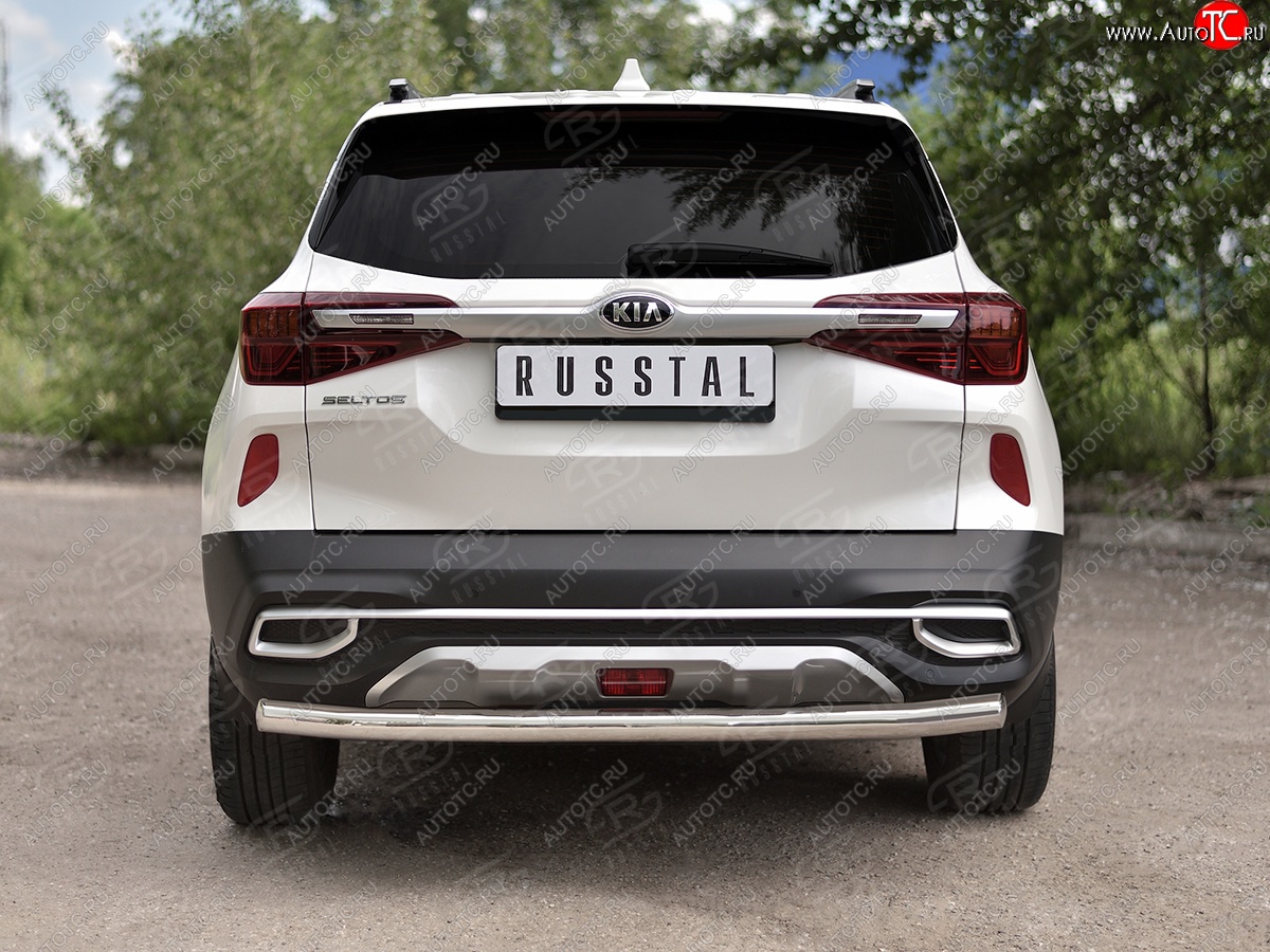 15 249 р. Защита заднего бампера (Ø63 мм, нержавейка) RUSSTAL KIA Seltos (2019-2025)  с доставкой в г. Вологда