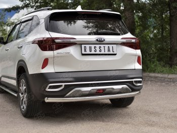 15 249 р. Защита заднего бампера (Ø63 мм, нержавейка) RUSSTAL KIA Seltos (2019-2025)  с доставкой в г. Вологда. Увеличить фотографию 2