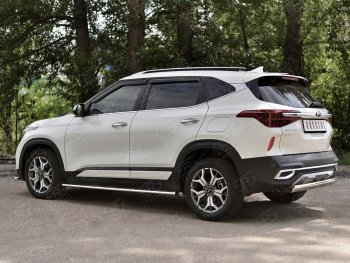 11 549 р. Защита заднего бампера (Ø75x42 мм, нержавейка) Russtal KIA Seltos (2019-2025)  с доставкой в г. Вологда. Увеличить фотографию 2