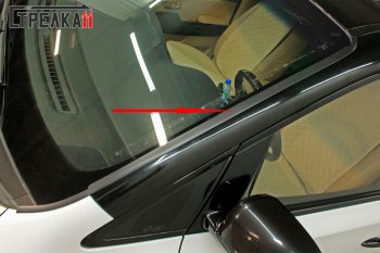 1 699 р. Водостоки (дефлектора) лобового стекла Стрелка 11  KIA Carnival  YP (2014-2020) минивэн дорестайлинг , минивэн рестайлинг  с доставкой в г. Вологда. Увеличить фотографию 2