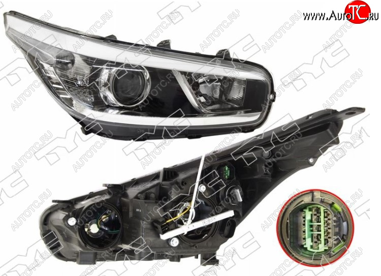 15 599 р. Правая фара передняя TYC (галоген) KIA Ceed 2 JD дорестайлинг, хэтчбэк (2012-2015)  с доставкой в г. Вологда