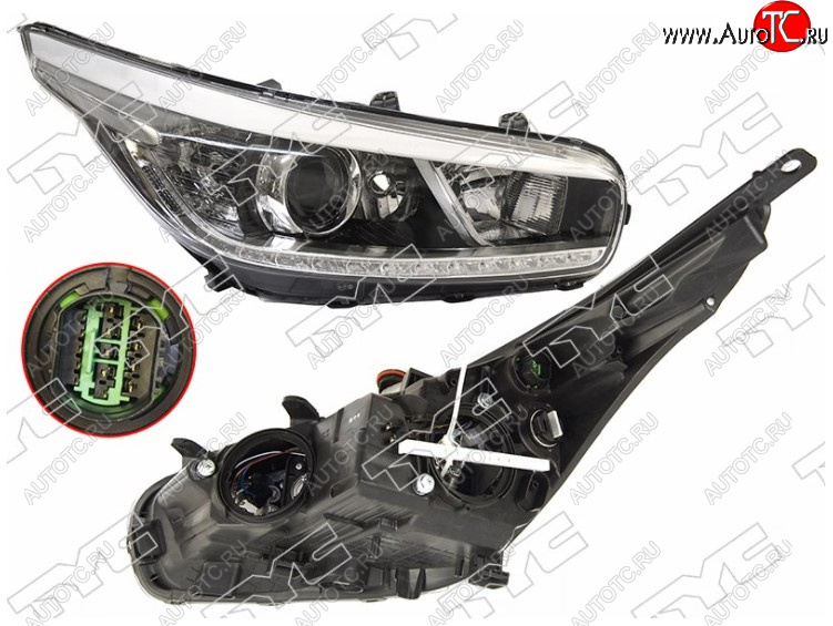 8 399 р. Правая фара передняя TYC (галоген, LED) KIA Ceed 2 JD дорестайлинг, хэтчбэк (2012-2015)  с доставкой в г. Вологда
