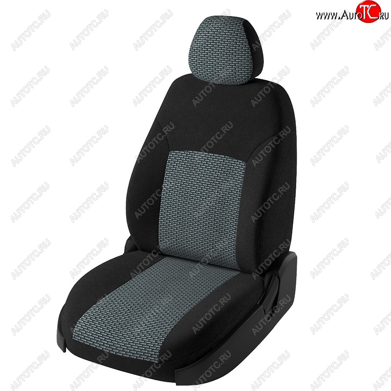 7 349 р. Чехлы для сидений Дублин (жаккард) KIA Ceed 1 ED рестайлинг, хэтчбэк 5 дв. (2010-2012) (Черный, вставка Сеул серый)  с доставкой в г. Вологда