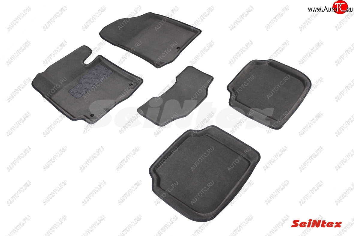 5 249 р. Комплект 3D ковриков в салон (ворсовые / серые) Seintex KIA Cerato 3 YD дорестайлинг седан (2013-2016)  с доставкой в г. Вологда