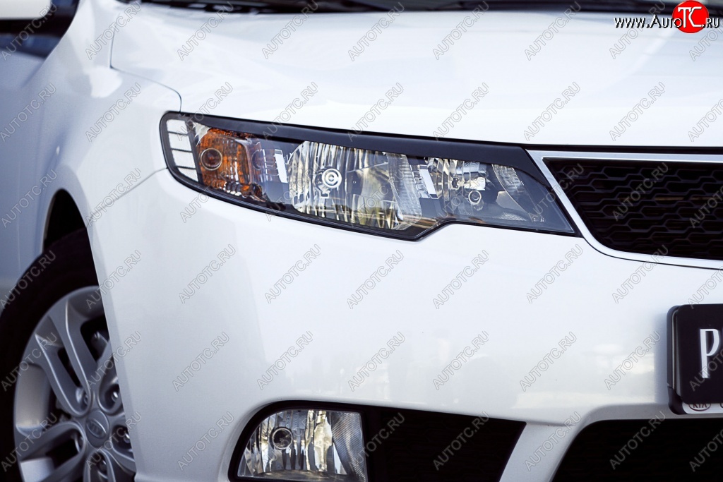 729 р. Реснички на фары RA  KIA Cerato  2 TD (2008-2013) седан (Поверхность глянец (под окраску), Неокрашенные)  с доставкой в г. Вологда