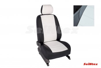 Чехлы для сидений Seintex (экокожа) KIA Cerato 2 TD седан (2008-2013) (Черный+белый)