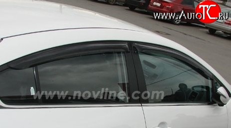 593 р. Комплект дефлекторов окон (ветровиков) 4 шт. Novline KIA Cerato 2 TD седан (2008-2013)  с доставкой в г. Вологда
