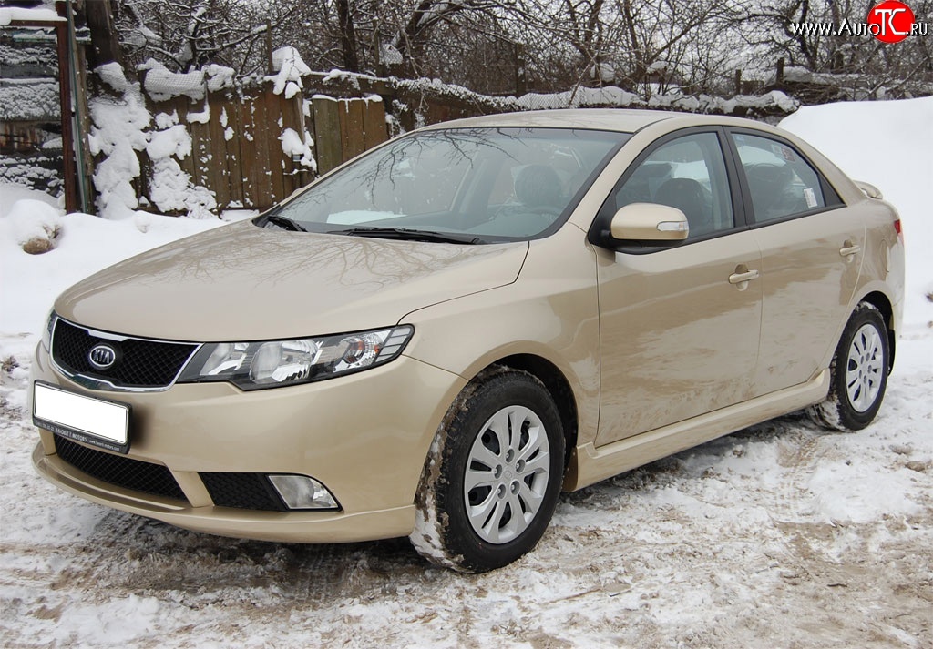 6 299 р. Пороги накладки GT Dynamics KIA Cerato 2 TD седан (2008-2013) (Неокрашенные)  с доставкой в г. Вологда