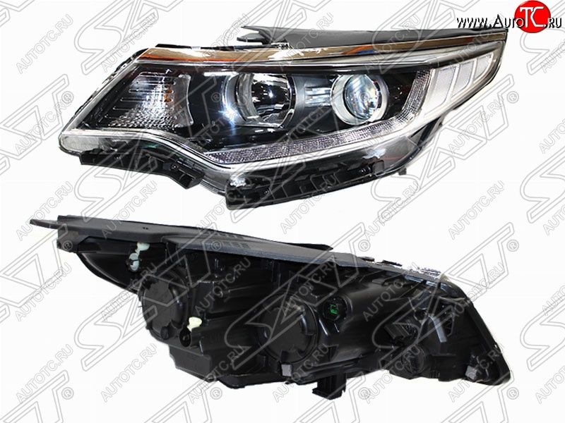 8 399 р. Левая фара передняя SAT (галоген, LED) KIA Optima 4 JF дорестайлинг седан (2016-2018)  с доставкой в г. Вологда
