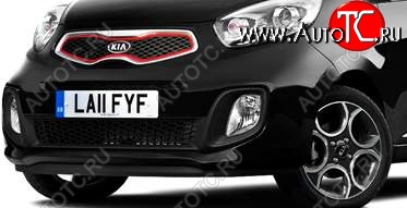 5 199 р. Передний бампер 3D NSP KIA Picanto 2 TA хэтчбэк 5 дв. дорестайлинг (2011-2015) (Неокрашенный)  с доставкой в г. Вологда