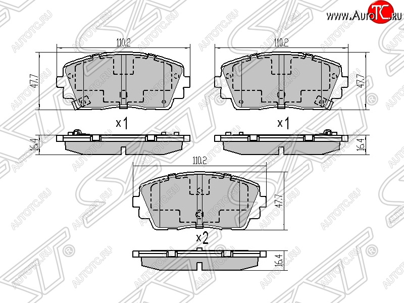 839 р. Колодки тормозные SAT (передние)  KIA Picanto ( 2 TA хэтчбэк 5 дв.,  2 TA хэтчбэк 3 дв.) (2011-2015) дорестайлинг  с доставкой в г. Вологда
