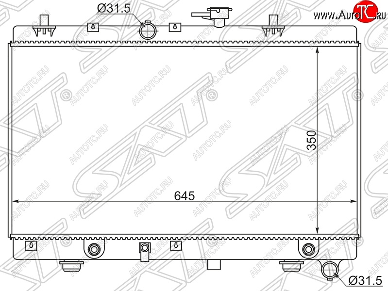 4 549 р. Радиатор двигателя SAT (трубчатый, 1.3/1.5, АКПП) KIA Rio 1 DC дорестайлинг седан (2000-2002)  с доставкой в г. Вологда