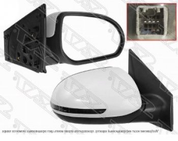 Правое зеркало заднего вида SAT (обогрев, поворот, 6 контактов) KIA Rio 3 QB рестайлинг седан (2015-2017)