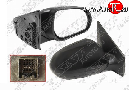 3 299 р. Правое боковое зеркало заднего вида SAT (3 контакта, без обогрева)  KIA Rio  3 QB (2011-2017) дорестайлинг седан, дорестайлингхэтчбек5дв., рестайлинг седан, рестайлингхэтчбек5дв. (Неокрашенное)  с доставкой в г. Вологда