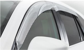 2 199 р. Дефлектора окон CA-Plastic KIA Rio 3 QB дорестайлинг седан (2011-2015) (Серия Art серебро, Без хром.молдинга, Крепление только на скотч)  с доставкой в г. Вологда. Увеличить фотографию 2