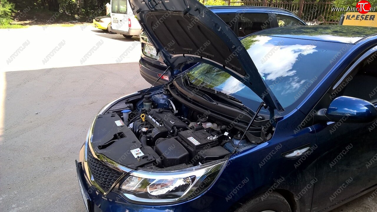 1 999 р. Упоры капота Russtal KIA Rio 3 QB хэтчбек 5 дв. дорестайлинг (2011-2015)  с доставкой в г. Вологда