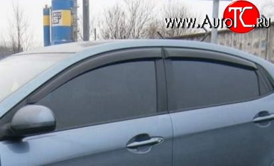 1 149 р. Комплект дефлекторов окон (ветровиков) 4 шт. Russtal KIA Rio 3 QB дорестайлинг седан (2011-2015)  с доставкой в г. Вологда