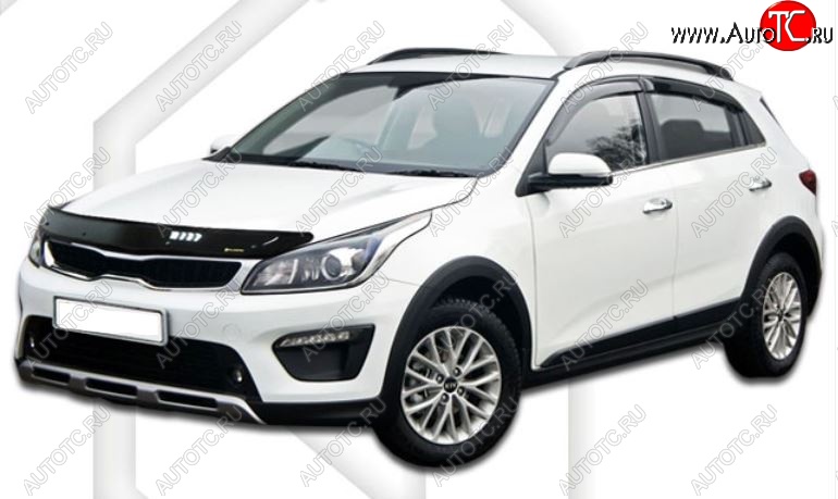 1 999 р. Дефлектор капота CA-Plastic  KIA Rio  X-line (2017-2021) (Classic черный, Без надписи)  с доставкой в г. Вологда