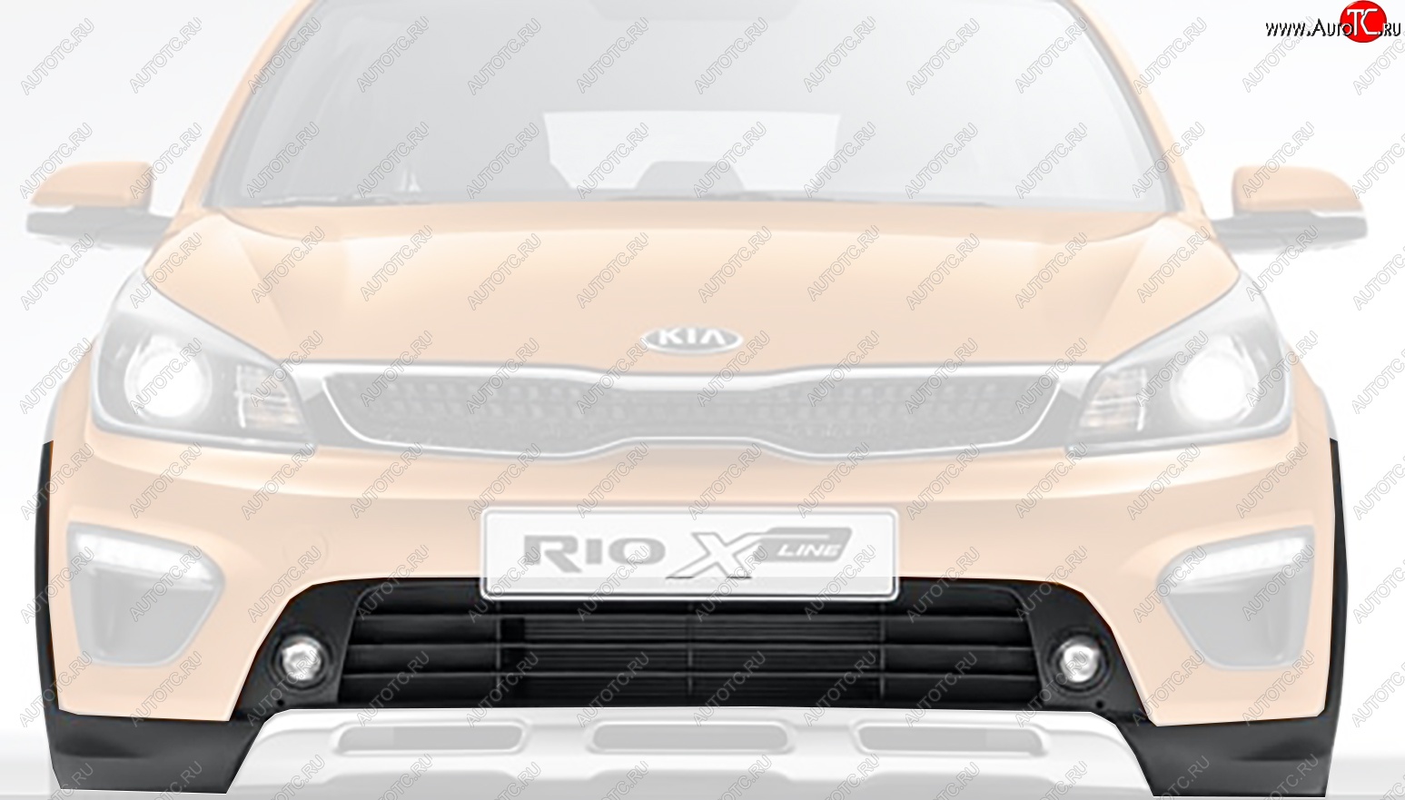 21 499 р. Накладка переднего бампера Оригинал KIA Rio X-line (2017-2021)  с доставкой в г. Вологда