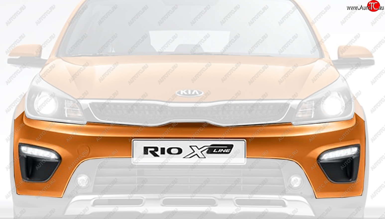 12 949 р. Бампер передний Оригинал (верхняя часть) KIA Rio X-line (2017-2021) (Неокрашенный)  с доставкой в г. Вологда