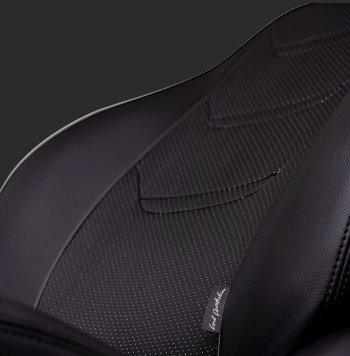 10 299 р. Чехлы для сидений Lord Autofashion Турин 2 (экокожа, спинка 60/40, 3 Г-образных подголовника) KIA Rio 4 FB дорестайлинг седан (2016-2020) (Черный, вставка черная/черная, строчка черная)  с доставкой в г. Вологда. Увеличить фотографию 2