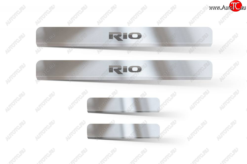 2 399 р. Пороги накладки дверей Petroil Tuning KIA Rio 4 FB дорестайлинг седан (2016-2020)  с доставкой в г. Вологда
