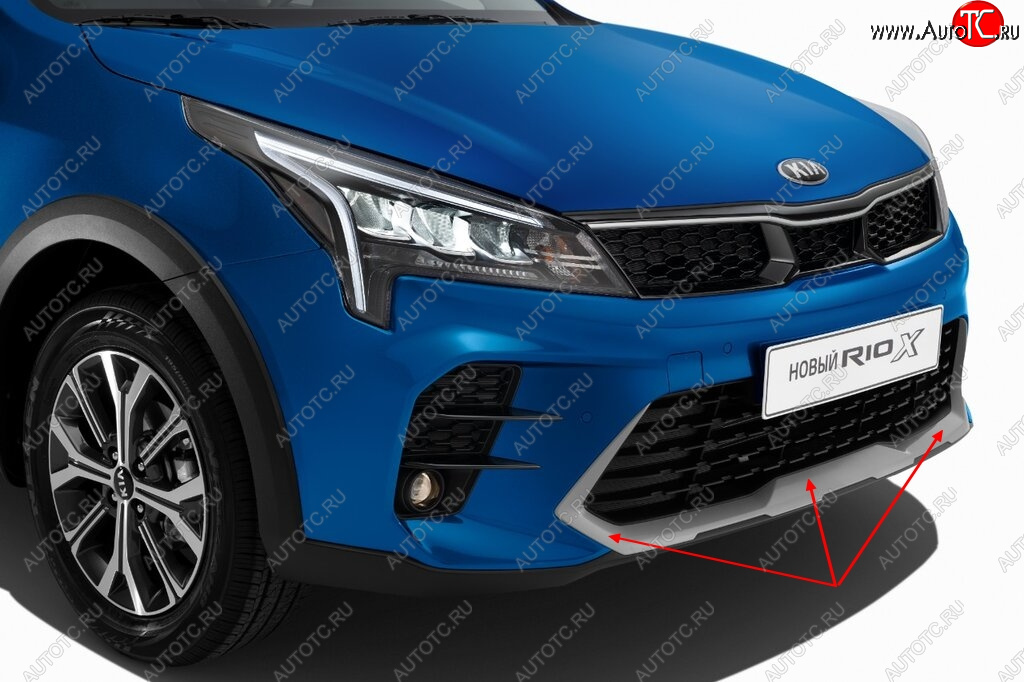12 899 р. Вставка воздухозаборника переднего бампера Original KIA Rio X рестайлинг (2020-2025)  с доставкой в г. Вологда