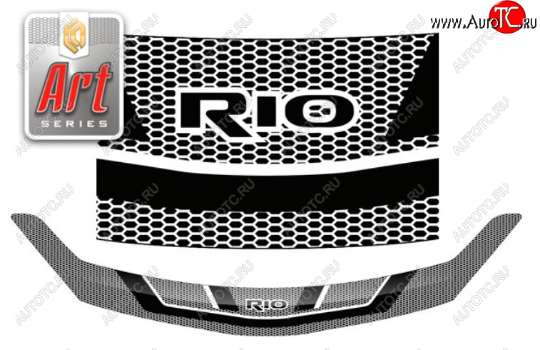 2 199 р. Дефлектор капота на CA-Plastic  KIA Rio  X (2020-2025) рестайлинг (Серия Art графит)  с доставкой в г. Вологда