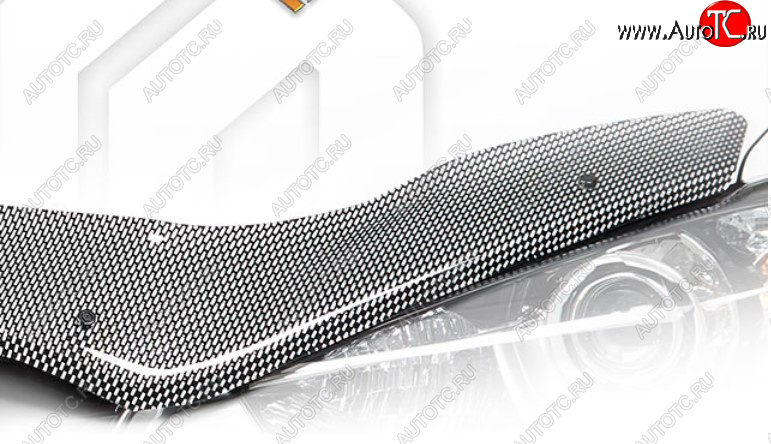 2 479 р. Дефлектор капота на CA-Plastic  KIA Rio  X (2020-2025) рестайлинг (Шелкография карбон-серебро)  с доставкой в г. Вологда