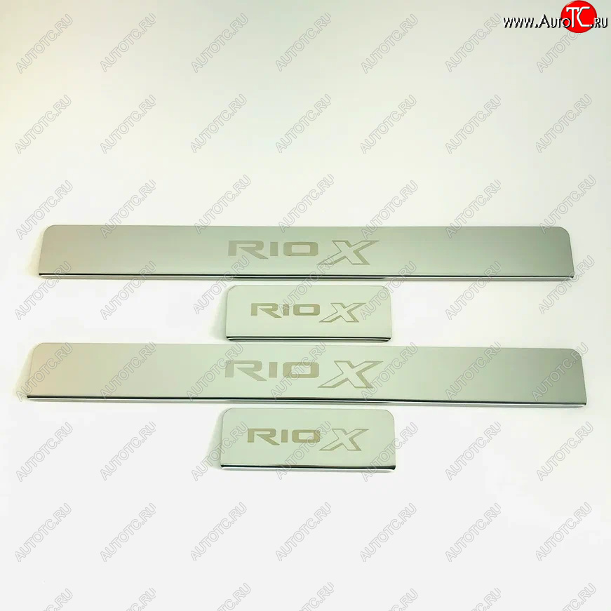 2 179 р. Накладки порожков салона INOX KIA Rio X рестайлинг (2020-2025) (Нержавеющая сталь)  с доставкой в г. Вологда